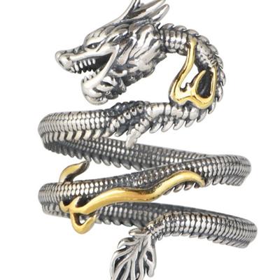 Neue Drachenringe, Retro-Persönlichkeitsdesign, sensorische Sternzeichen, Drachen, offener Drachenring, Ring für Männer und Frauen 