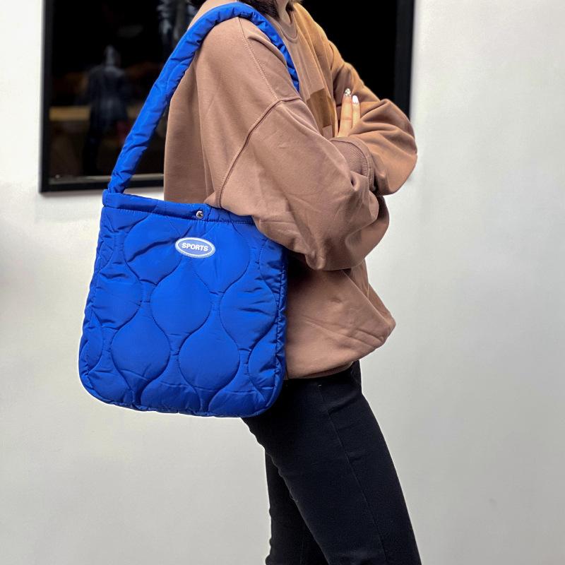 Tote Bag, Commuter Women's Bag, Down Cotton-filled Bag, Large-capacity Underarm Bag, Single-shoulder Bag