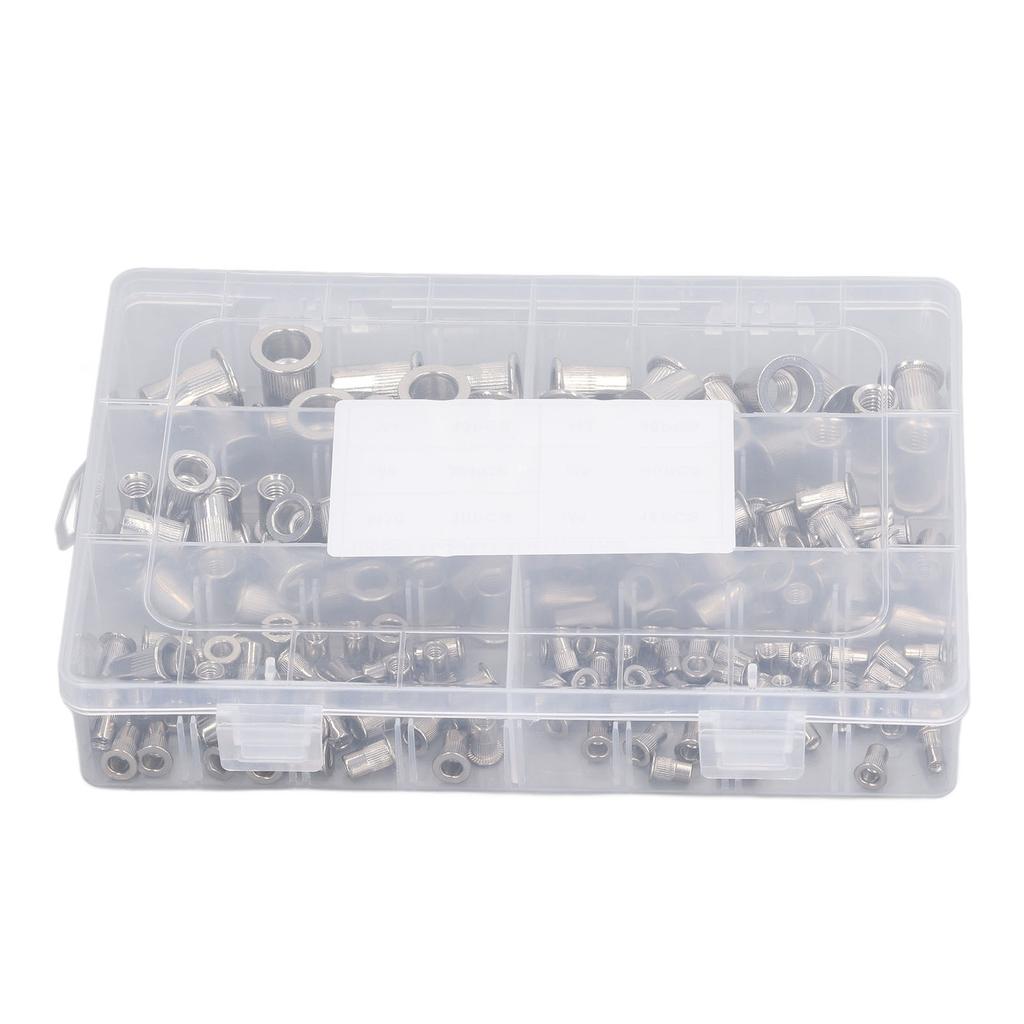 180 Pcs Rivet Nut Kit M3 M4 M5 M6 M8 M10 304 Stainless Steel Flat Head Threaded Insert Nuts