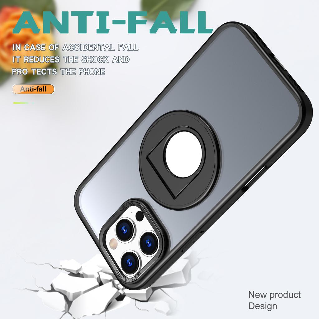 For iPhone 16 Pro Clear Back Case Compatible with MagSafe TPU+PC Kickstand Phone Cover