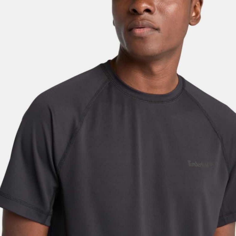 Timberland Solid Color Raglan Short Sleeve Round Neck T-Shirt Men Tops Black TB0A6AS70011