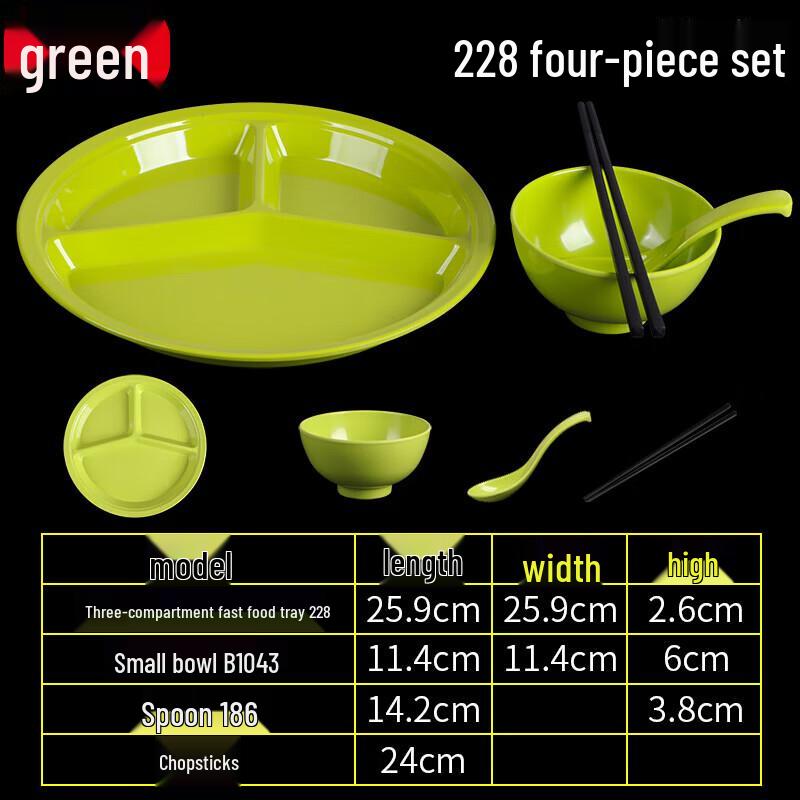 Melamine Square Divided Meal Tray