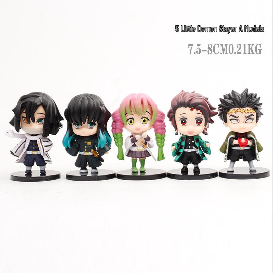 Q Version Demon Slayer Figures - Tanjiro, Nezuko & Zenitsu Ornaments In Sitting, Standing, or Kneeling Poses