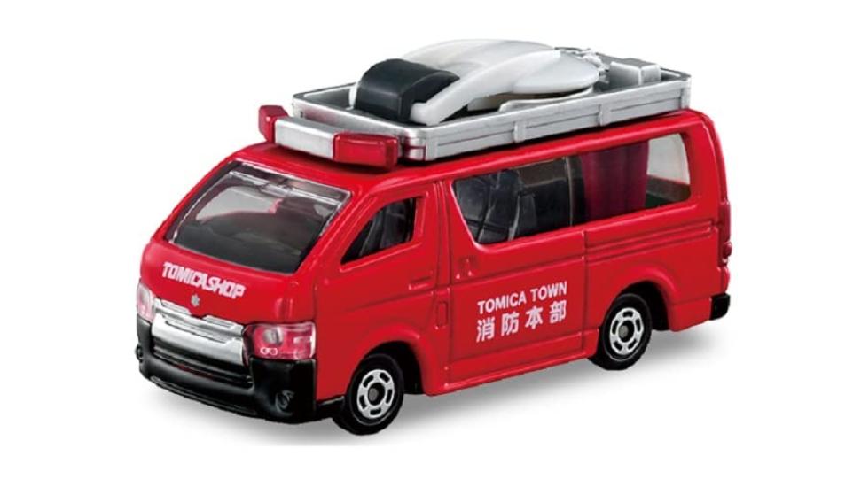 Tomica Shop Original Tomica Town Fire Radio Relay Vehicle with Movable Roof Antenna