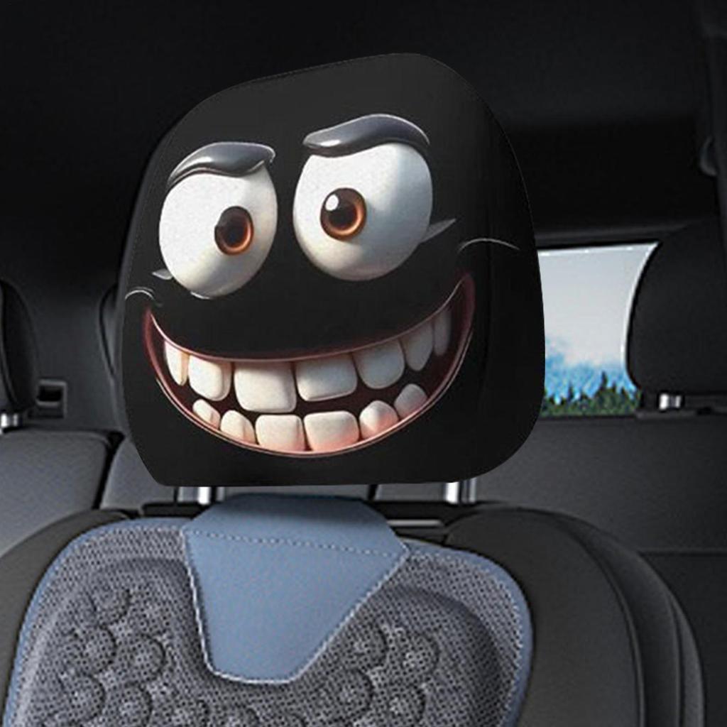 Funny Headrest Covers Halloween 1 Pair Automobile Headrest Protector Breathable Elastic Head Rest Covers for Auto Decoration