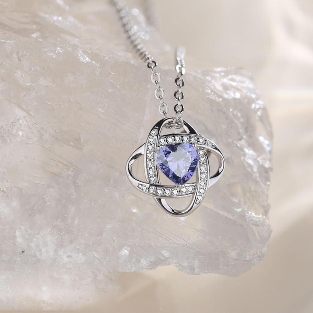 Necklace Tanzanite December Birthstone Silver S925 Platinum Plated Jewelry Christmas Birthday Present Wrapping Supplies Included [AGVANA] Women's