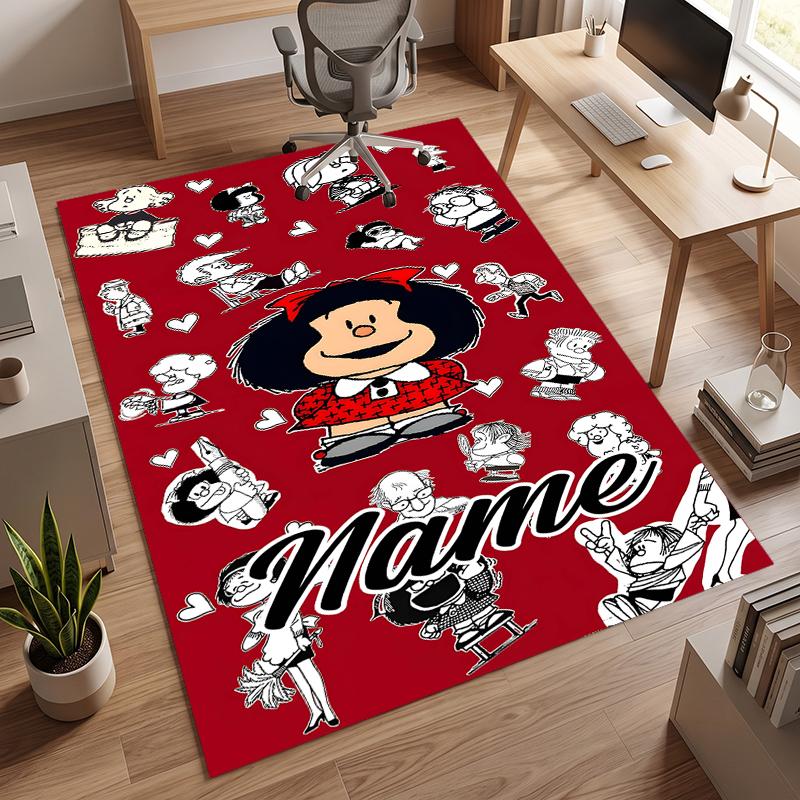 Mafalda (5) Personalized Name Office Carpet Stylish Decor for Living Room Bedroom Kitchen