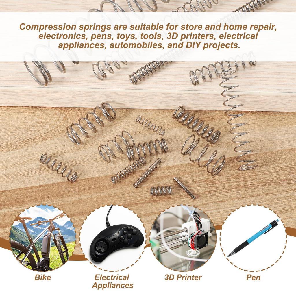 uxcell Mini Compression Springs, Compression Springs, 0.3 inch (7 mm), OD 0.02 inch (0.5