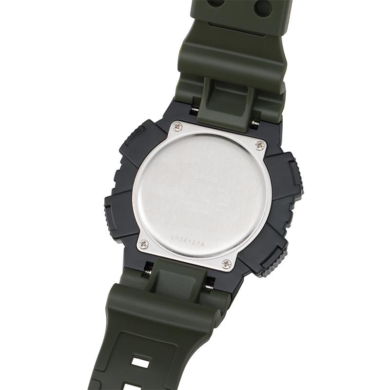 Casio YOUTH Series-Disc Double Display Fashion Trend Classic Pointer Black Belt Silver Disc Double Display Solar Waterproof Sports Solar AQ-S810W-3A