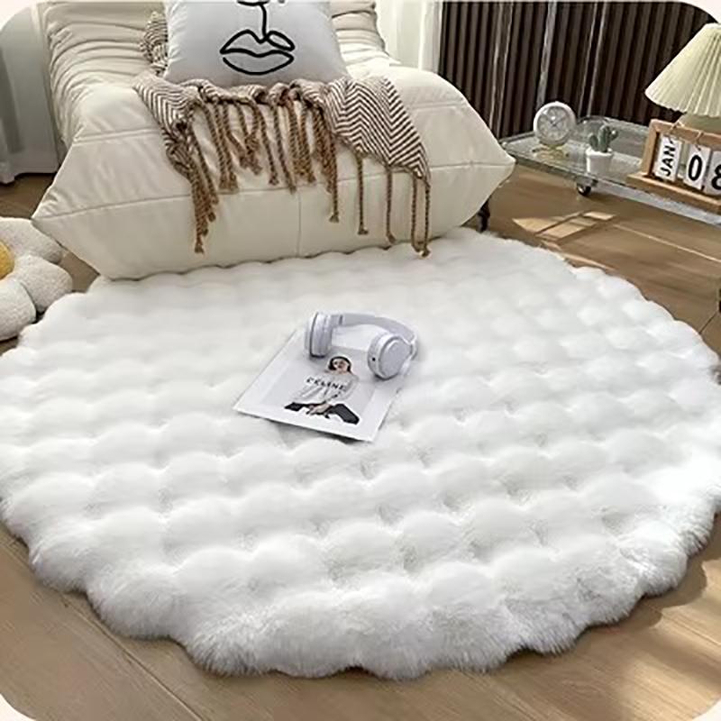 Carpet 1PCS Round Plush Bubble Wool Free Living Room Sofa Bedroom Dressing Cloakroom Bedside Feet Home Decoration