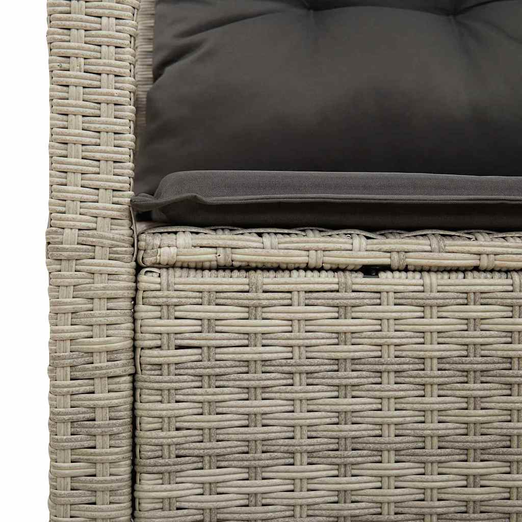 Garden Sofa with Cushions 120 X 62 X 69 Cm Grey Poly Rattan