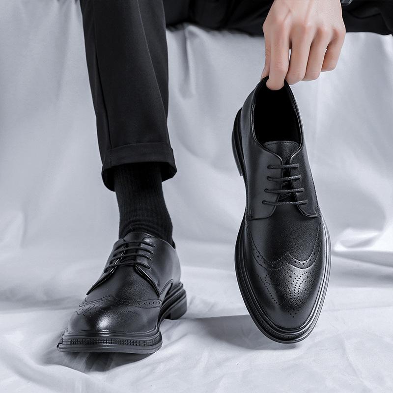 Brock Leather Shoes Men's Stream Dress British Suit Wedding Casual Shoes