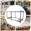 Black Modern Rectangular Folding Table Cart, Folding Table Trolley, Table Cart with 6PCS Casters, 1*Folding Table Cart