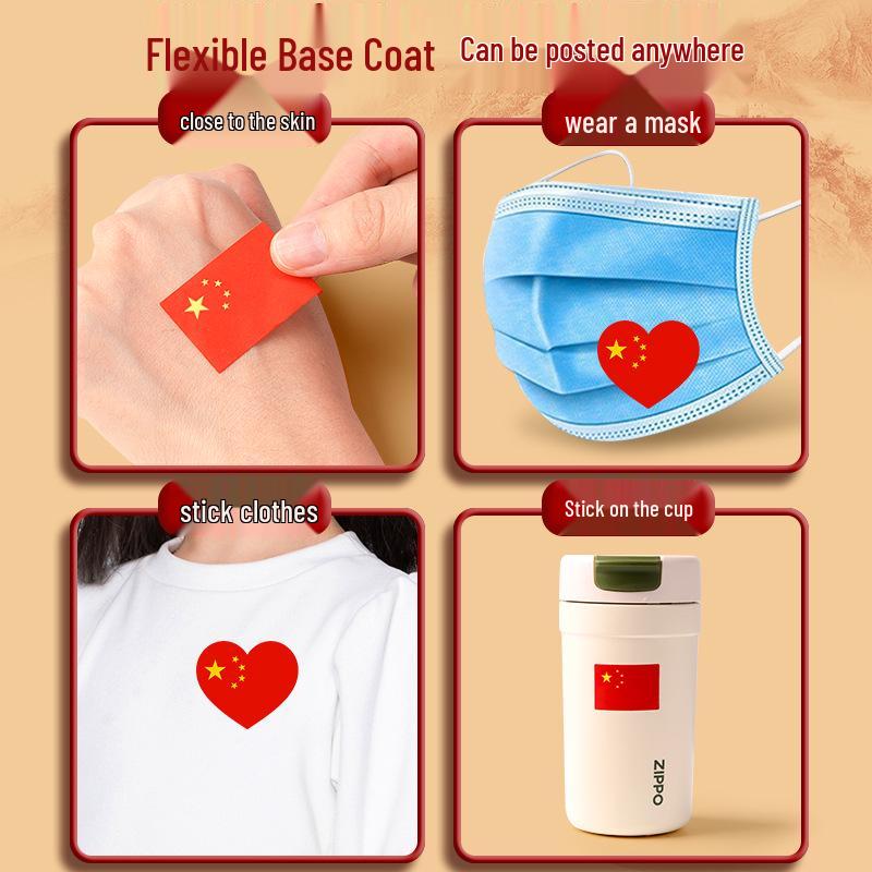 China Five-Star Red Flag Stickers - Roll for National Day, Sports Events, and Decorations