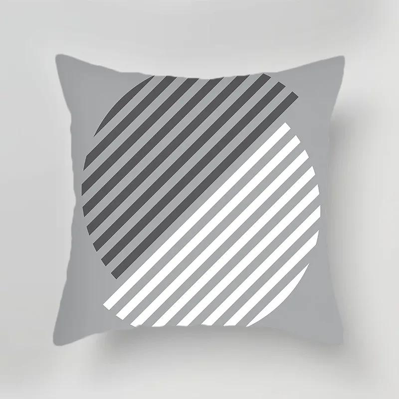 Luxury Home Decoration Cushion Cover Black Gray Dark Black and White Style Pillow Cover Office Sofa Cushion Cover