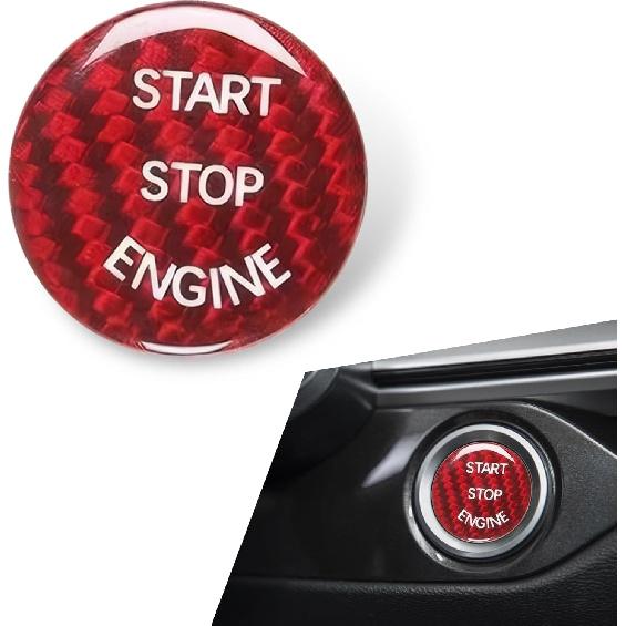 1 PC Car Start Button Decorative Sticker, Engine Start Button Cover Accessories, Car Ignition Button Cover Replacement, Suitable for Most Cars