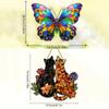 1pc Acrylic Light Catcher Colorful Butterfly, Two Kittens Garden Charm for Holiday Decoration, Housewarming Gift Christmas Cute