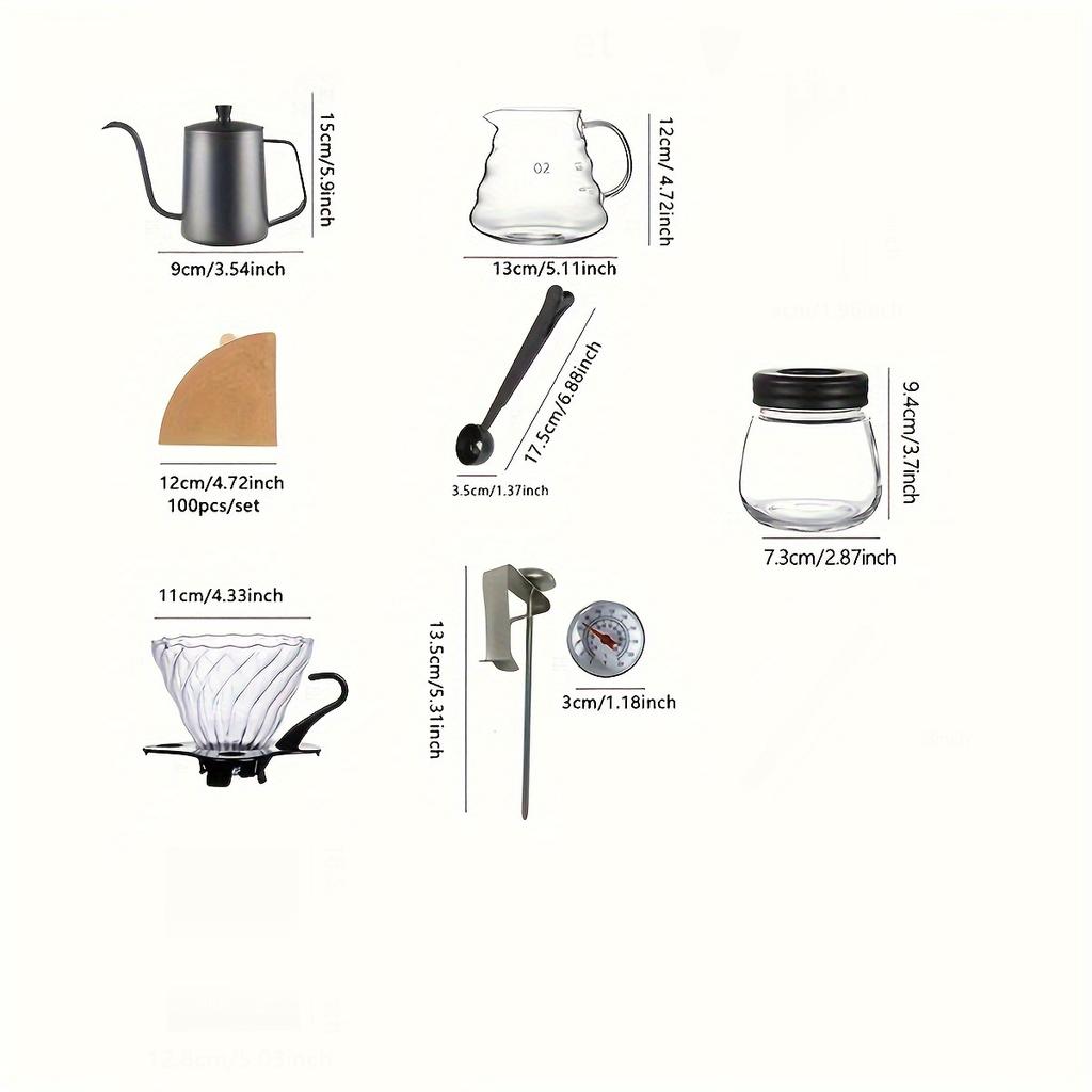 1 set of hand-made coffee set coffee bean grinder hot water dishuihu coffee pot outdoor travel outdoor set with gift box.