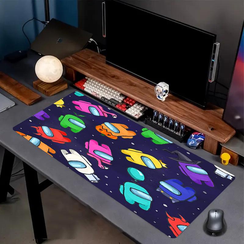 Among Us Print Mouse Pad, Anti‑Slip Desktop Keyboard Mat, for PC Laptop Gaming Working Daily Use, Cool Festival Surprise Gift
