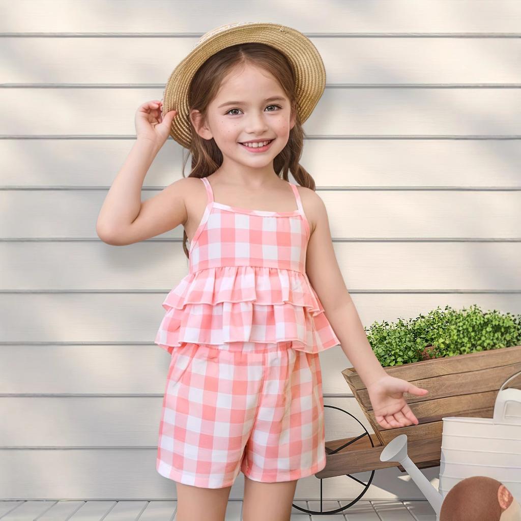 Dívčí potištěný módní ležérní oblek Letní dětský ležérní oblek