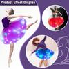 Women LED Skirt Mini Pleated Luminous Skirt Elastic Waist Star Sequin A-line Loose Hem Lace Club Dance Party Performance Short Skirt