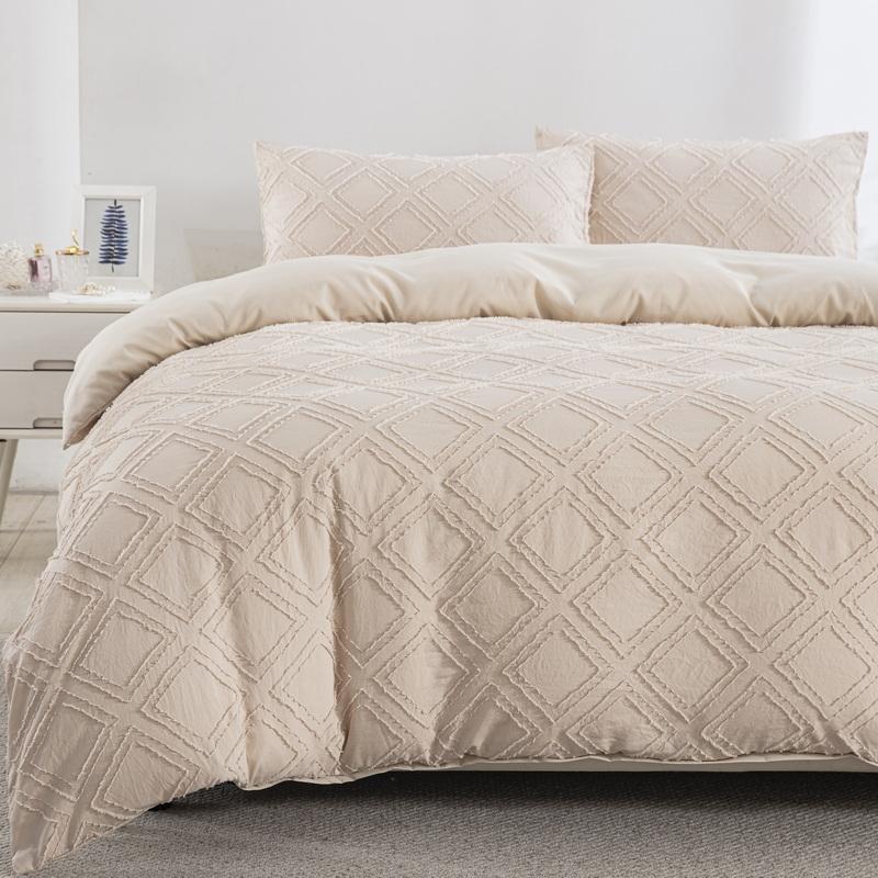 Modern Jacquard 100% Polyester Microfiber Paper Cutting 3pcs Quilt Duvet Cover Set Pillowcases Bedding Set for All-Season