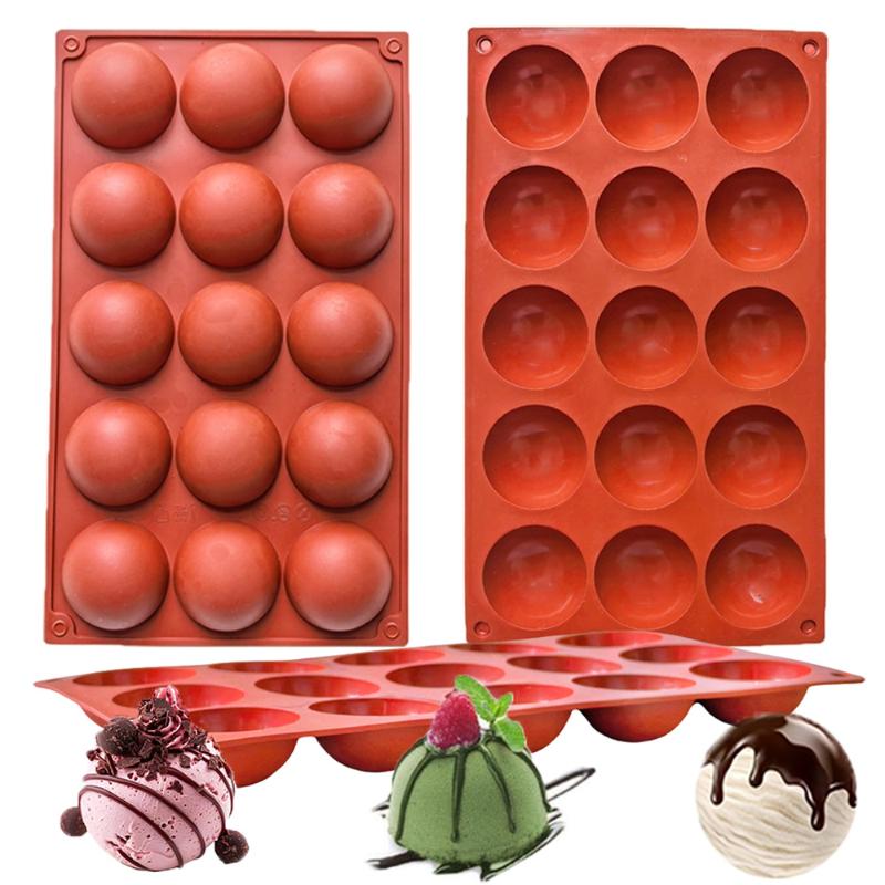 Silicone Chocolate Sphere Mold Multi-Hole Half Ball Molds Hemisphere Shape Cake Mousse Dessert Baking Mold