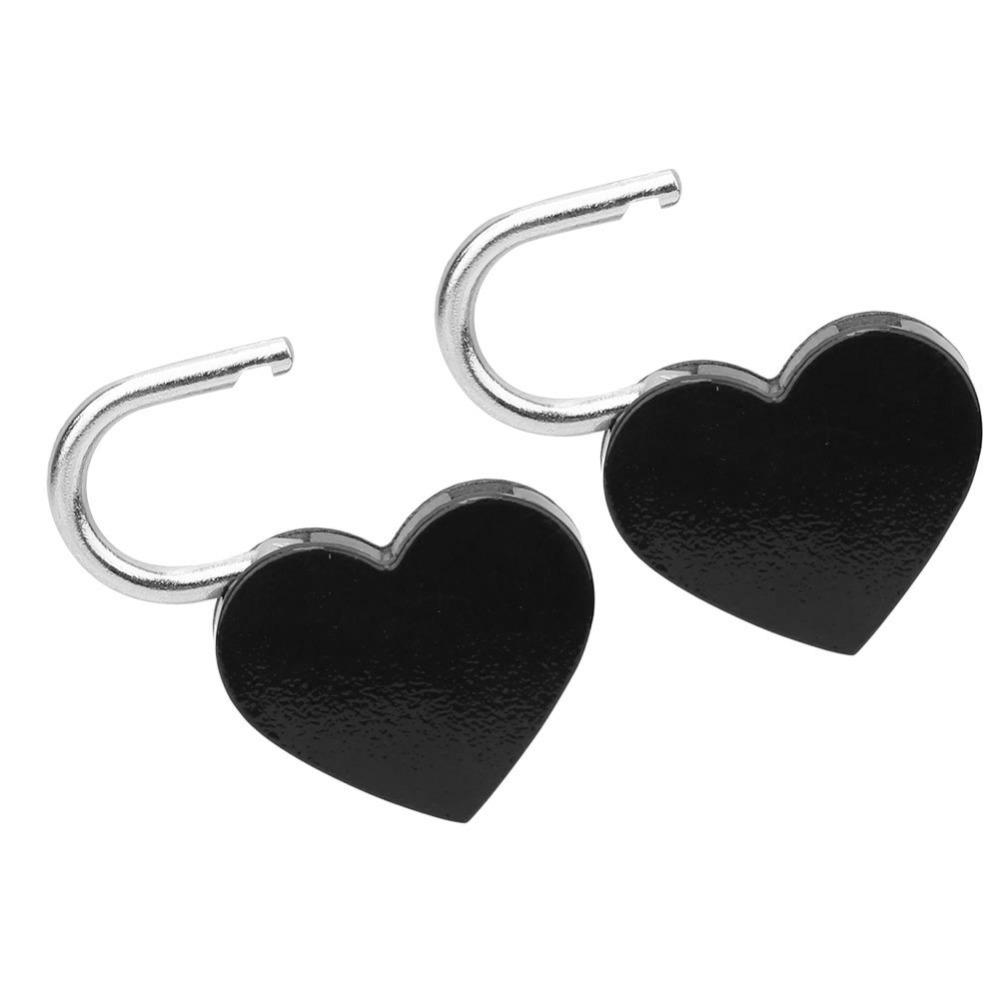 2pcs White&Black&Purple Padlock Metal Mini Heart Lock Craft Supplies Heart Lock Household