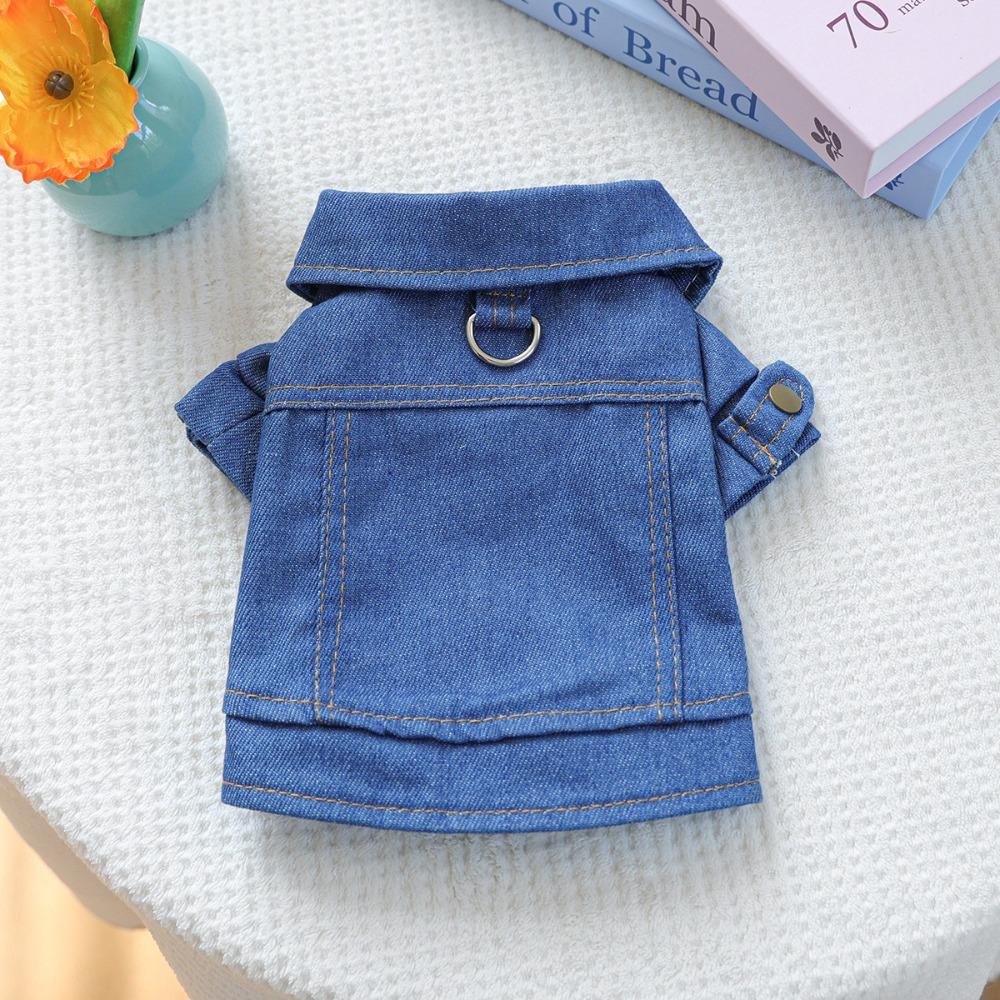 Blue Dog Denim Clothes Cute Dog Hoodie Creative Pet Costumes  Pet Supplies