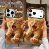 Phone Case: 2D Flat Design Suitable for iPhone 18 17 16 15 14 13 Pro Film Protective Case, Couple Style, Good Morning Orange Cat, Christmas and Hallow
