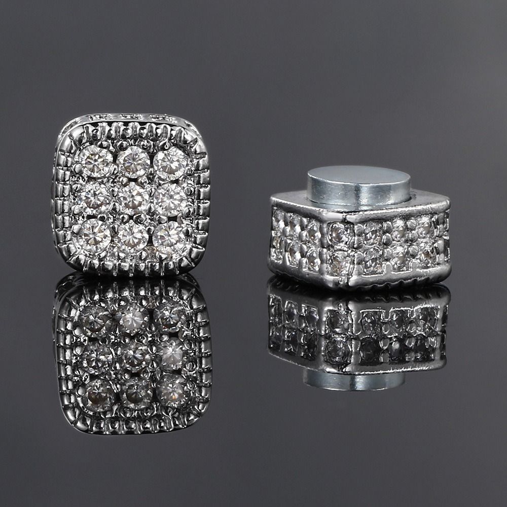 Hip Hop Ear Clip Stainless Steel Magnet Earrings New Fake Piercing  Jewelry Accessories