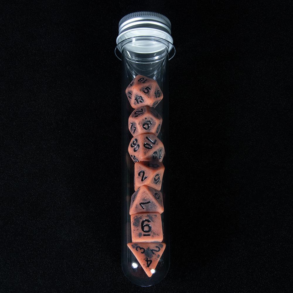 Retro DND Dice Set 7pcs Polyhedral Dice for D&D RPG Roll Playing Tabletop Dices Complete D4 D6 D8 D10 D12 D20 with Tube