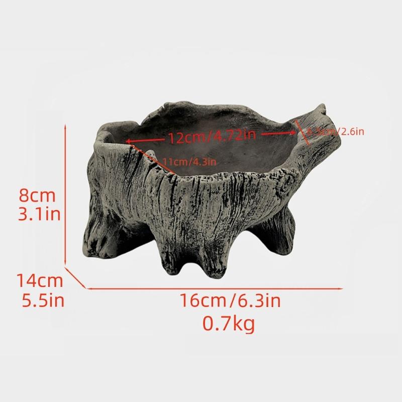 Artificial Driftwood Succulents Planter Rustics Cactus Flower Pots for Small Plant Flower Arrange Tree Stumps Sculpture