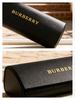 Burberry Black Leather Glasses Case Gold Logo Hard Shell Sunglasses Storage Box Portable Eyewear Protector Case For Women Men