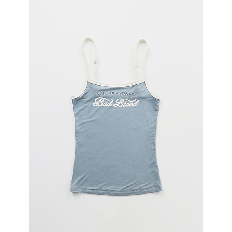 Badblood American Gyaru Sexy Cami Women Letter Embroidery Gyaru Niche Slim Fit Inner Wear Top Tide