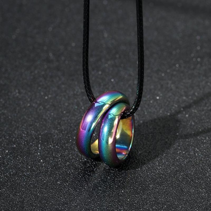 

Black Obsidian Pendant Necklace for Men, Streetwear Hip Hop Design, Tarnish Free Long Sweater Chain