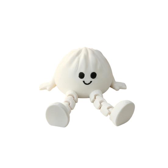 3D Printed Steamed Bun Fidget Toy  Funny Bun Figurine with Movable Joints