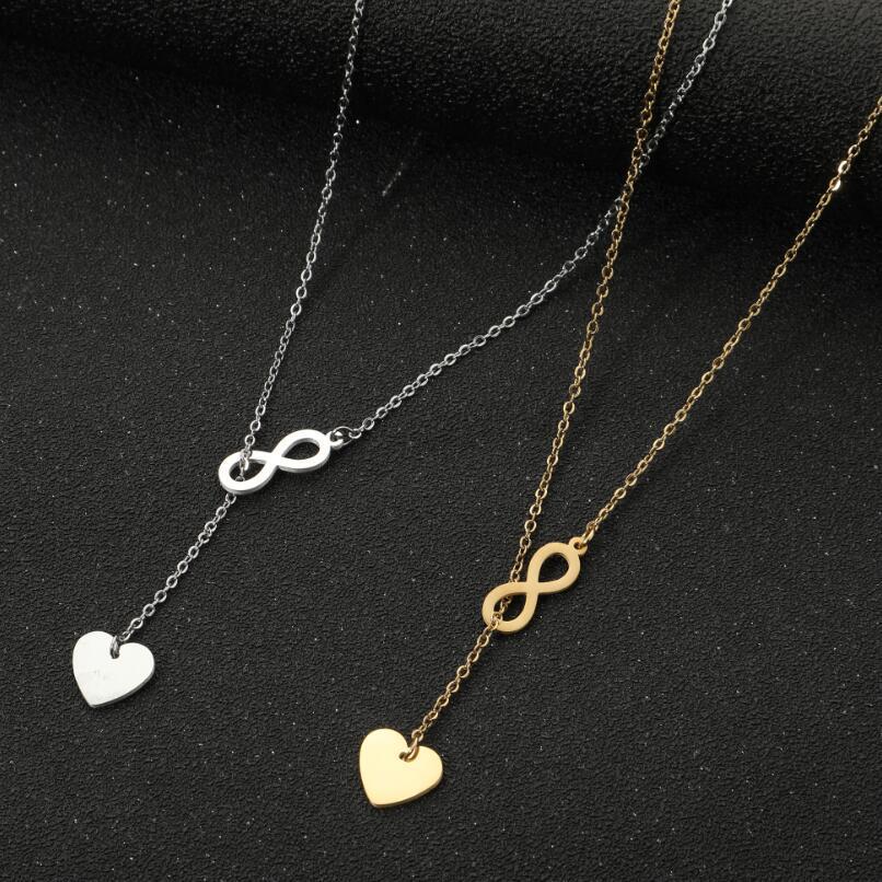 Korean Style Geometric Heart Pendant Necklace - Minimalist Personality Chain