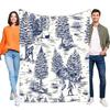 Cozy Forest Adventure Blanket Soft Throw for Camping Lovers Lightweight Outdoor Scenes Perfect for Home Decor and Gifts