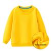 Children's Solid Color Plush Sweatshirt - Long Sleeve Autumn/Winter T-shirt for Kindergarten with Custom Logo Option