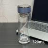 Custom Logo Double-Layer Glass Cup with Burned Cloud Pattern and Screw Cap – Ideal Gift for Events