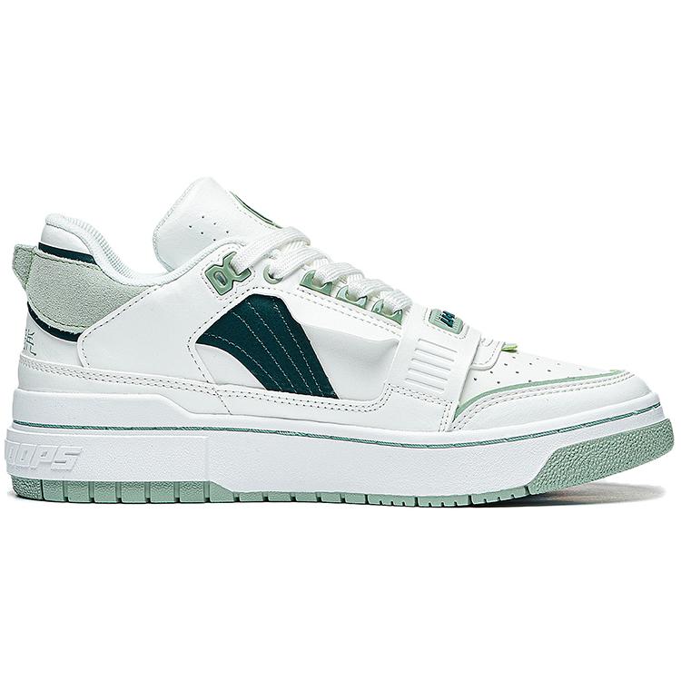Li Ning Badfive Slip Resistant Cushioning Low top Skateboard Shoes Men's Beige Green ABCT061-2