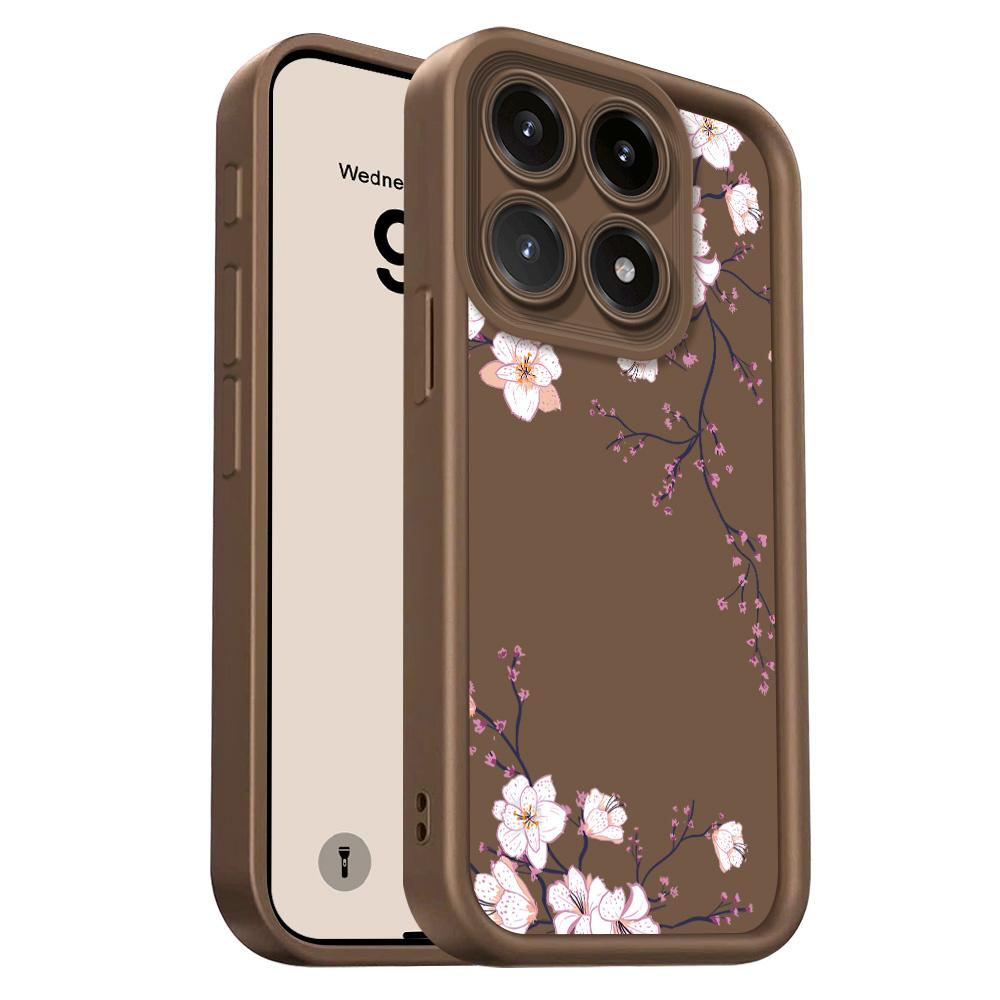 

Spring Flowers Phone Case For Xiaomi 15T 14T 13T Pro 17 15 14 13 12 Lite Ultra Pro Max 5G Staircase Soft Cover Xiaomi 14 Pro коричневый