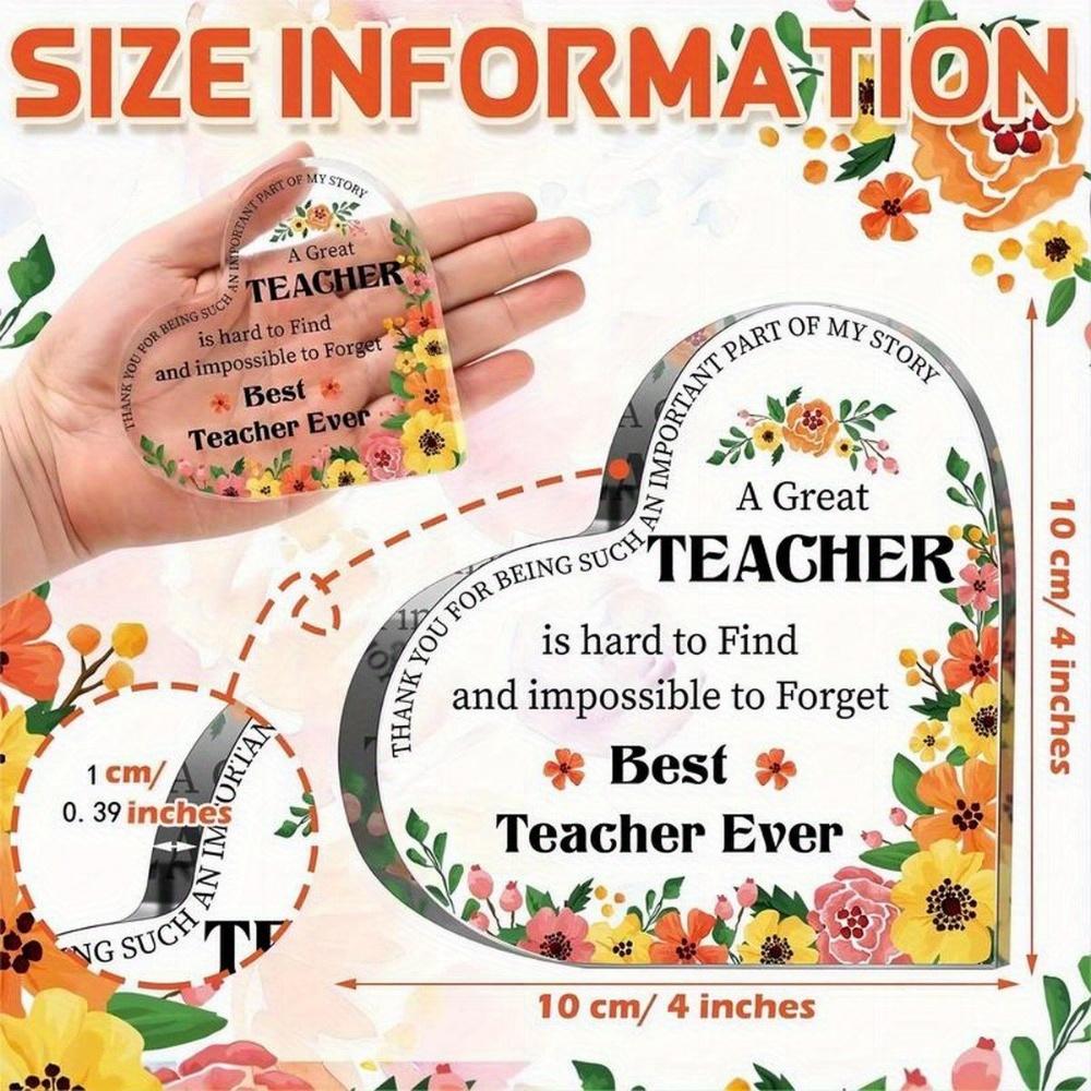 Heart Flower Teacher Gift - Unique Retirement Souvenir & Desk Decor