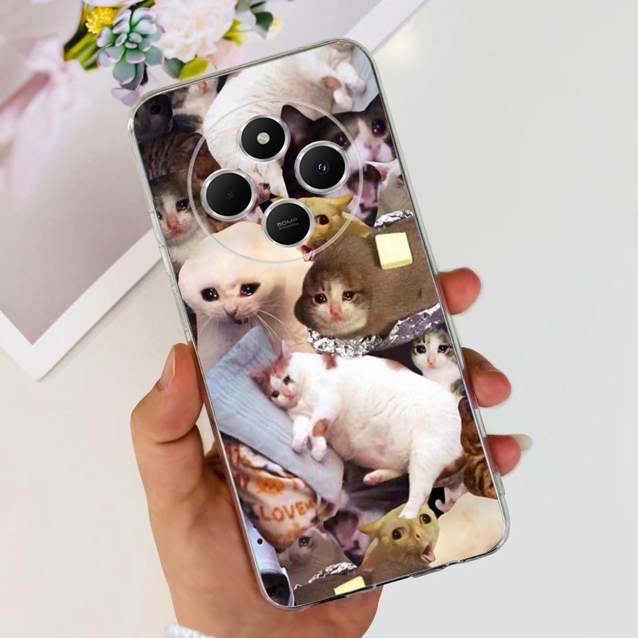 For Xiaomi Redmi 14C Case Poco C75 Cute Cat Cartoon Cover Soft Silicone Phone Case For Xiaomi Poco C75 Redmi 14C 14R Fundas Capa