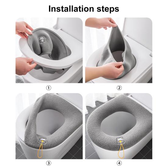 Closestool Pad Super Soft Wear Resistant Fabric Fade-resistant Toilet Seat Protective Mat for Home