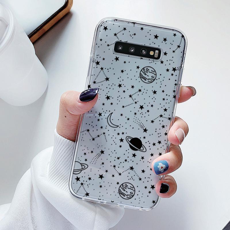 For Samsung Galaxy S10 S10E S 10 Plus Phone Case Cartoon Back Cover Transparent Soft Silicone Flower Funda For Samsung S10+ Cute
