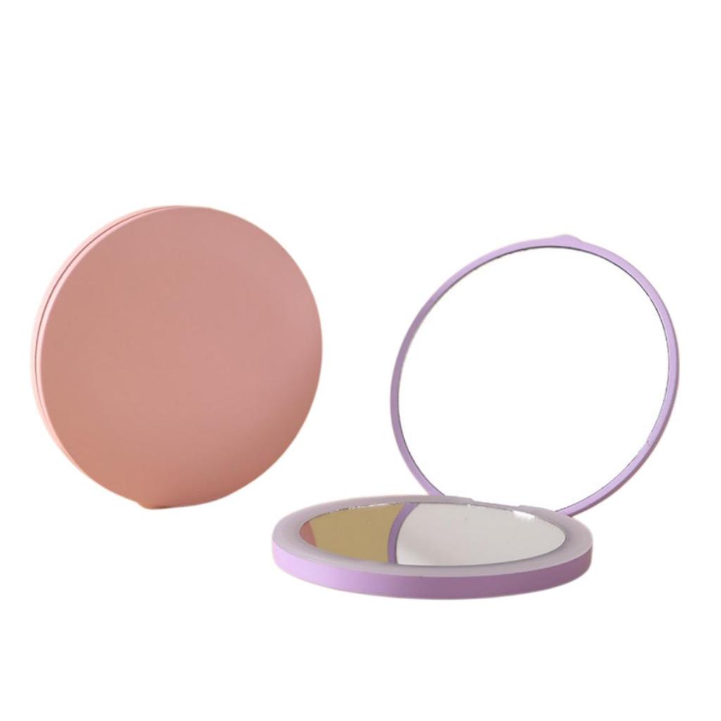 Compact Foldable LED Makeup Mirror with 2x Magnification & Rechargeable Smart Light