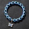 Bohemian evil eye bracelet, for men and women, negative energy beaded bracelet, elastic cord bracelet, handmade lucky jewelry