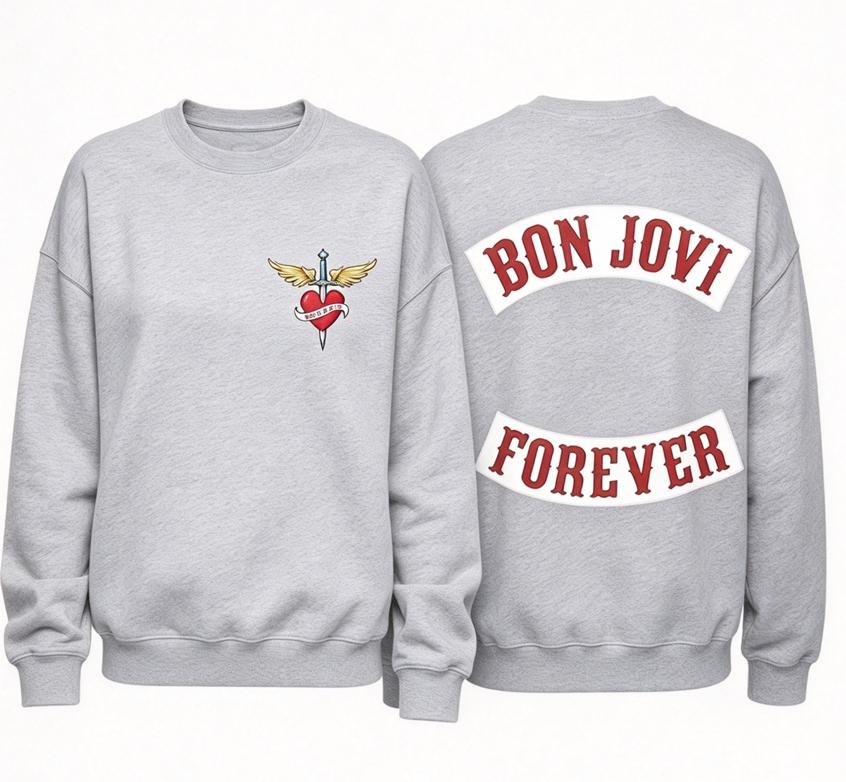 tribute to Bon Jovi rock band graphic vintage badge print hoodie 2D pullover sweatshirt retro fan streetwear for men women 2026
